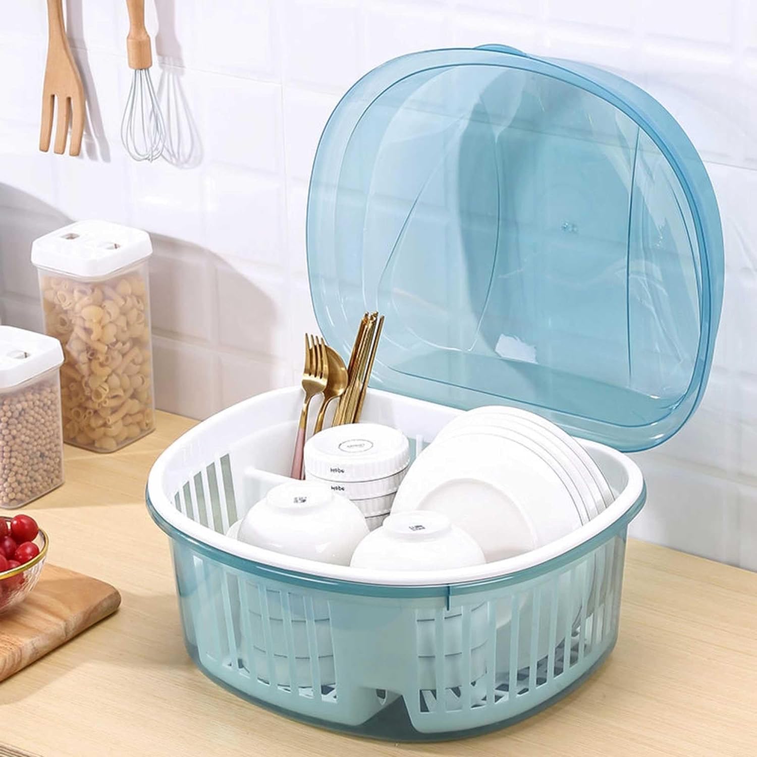 Fancial Dish Draining Rack, Kitchen Tableware Rack Storage Box, Home Dish Drainer Kitchen, Countertop Cutlery Tableware Organizer Fancial Dish Draining Rack, Kitchen Tableware Rack Storage Box, Home Dish Drainer Kitchen, Countertop Cutlery Tableware Organizer